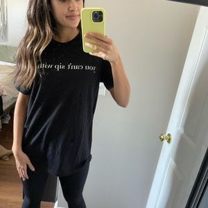 Buddy Love ‘You can’t sip with us’ oversized distressed tee